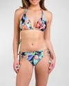 LA BLANCA TROPIDELIC PAISLEY HALTER BIKINI TOP