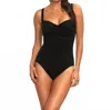 La Blanca Twist Front Sweetheart One Piece Swimsuit In Black In Black