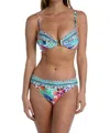 Shop La Blanca Underwire Over-the-shoulder Bikini Top In Blue Multi
