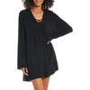 La Blanca Lace-up V-neck Tunic Coverup In Black