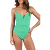La Blanca V-wire One-piece Swimsuit In Green