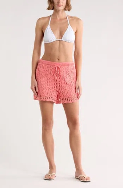 La Blanca Waverly Cotton Cover-up Shorts In Pink