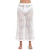 La Blanca Waverly Open Stitch Cotton Crop Cover-up Pants In Ivory