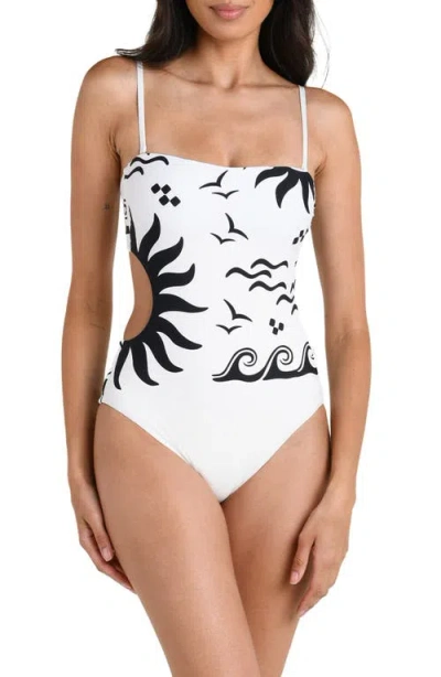 La Blanca Waves Of Rio Cutout Bandeau One-piece Swimsuit In White