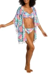 La Blanca Plus Size Waves Kimono In Multi