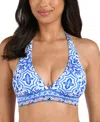 La Blanca Alboran Banded Bikini Top In Blue