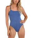 La Blanca Women's Charmed Coast Lingerie Mio With Color-coated Beads One-piece Swimsuit In Chambray