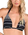 La Blanca Women's City Lights Goddess Halter Bikini Top With Tassels In Black