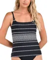 La Blanca City Lights Lingerie Strap Underwire Tankini Top In Black