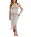 La Blanca Crochet The Day V-neck Midi Dress In Natural