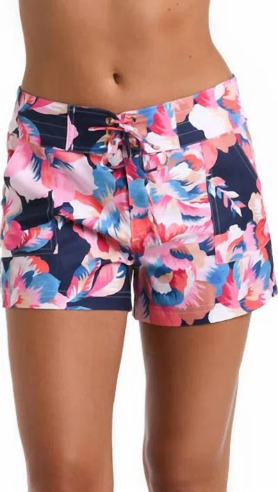 La Blanca Women's Denim Bouquet Boardshort In Indigo And Pink In Black