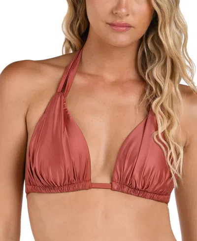 La Blanca Earth Halter Bikini Top In Sienna Shine
