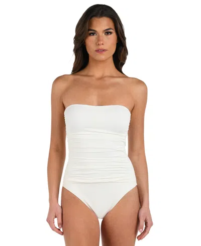 LA BLANCA WOMEN'S ISLAND GODDESS TUMMY-CONTROL SHIRRED BANDEAU ONE-PIECE SWIMSUIT