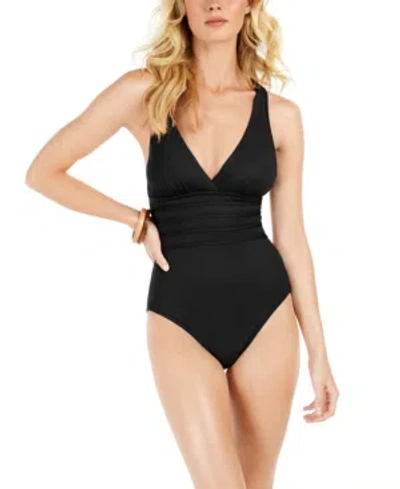 La Blanca Women's Island Goddess Tummy-control Strappy One-piece Swimsuit In Black