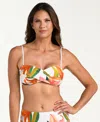 La Blanca Women's Jungle Blossoms Twist Bandeau Swim Top In Multi