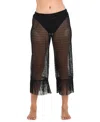 La Blanca Women's Mesh Fringed Cropped Cover-up Pants