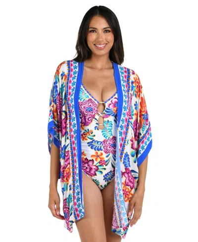 La Blanca Women's Paradiso Open-front Cover-up Kimono