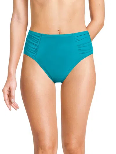 La Blanca Women's Ruched Bikini Briefs In Turquoise
