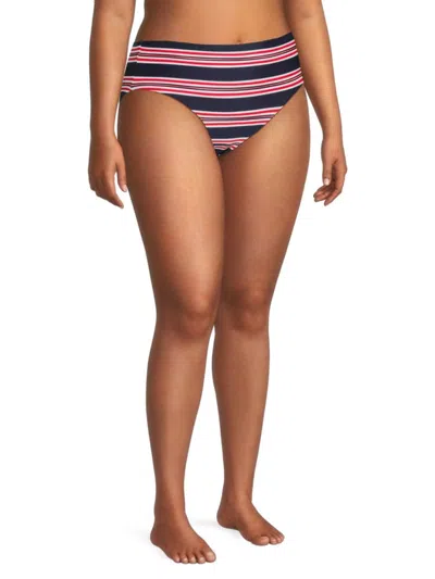 La Blanca Women's Sailor Striped Bikini Bottom In Indigo