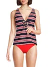 La Blanca Sailor Off-the-shoulder Tankini In Indigo