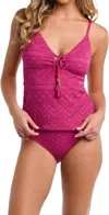 La Blanca Women's Saltwater Tankini In Magenta In Pink