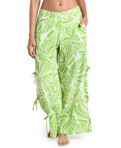 La Blanca Serene Palm Swim Cover-up Pants In Red