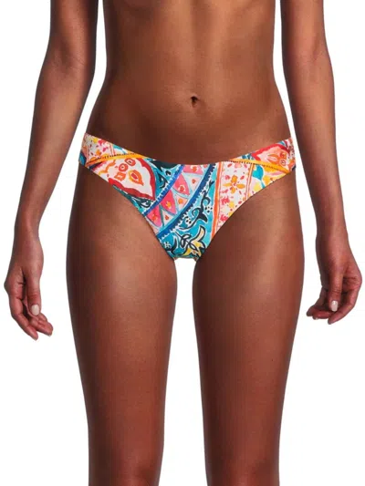 La Blanca Women's Soleil Print Bikini Bottom In Blue Multi