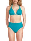 La Blanca Women's Solid Halterneck Bikini Top In Capri Blue