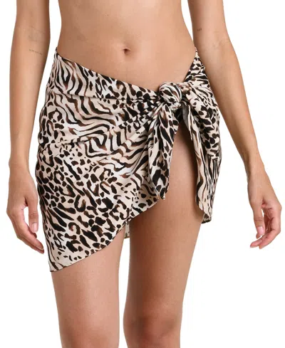 La Blanca Women's Tie Waistband Swim Cover Up Pareo In Taupe