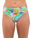 La Blanca Tropi Flage Shirred Band Hipster Bottom In Multi