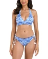 La Blanca Alboran Banded Bikini Top In Blue