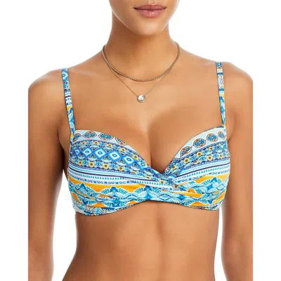 La Blanca Womens Beachwear Nylon Bikini Swim Top In Ice Blue