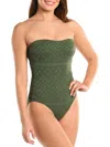 La Blanca Salt Bandeau Mio One Piece Swimsuit In Green