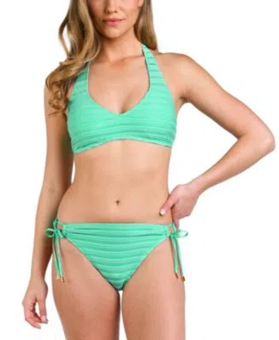 LA BLANCA WOMENS FLUID LINES HALTER BIKINI TOP BOTTOMS