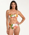 La Blanca Womens Jungle Blossoms Twist Bandeau Swim Top Bottoms In Multi