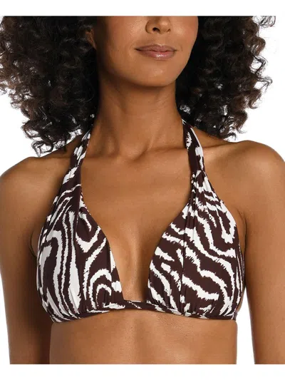 La Blanca Fierce Reversible Halter Bikini Top In Java