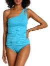 La Blanca Womens Solid Nylon Tankini Swimsuit In Azul