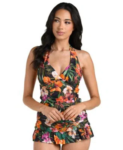 La Blanca Womens Tropical Hideaway V Neck Tankini Bottoms In Multi