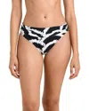 La Blanca Woven Shadows Shirred Band Hipster Bikini Bottom In Black