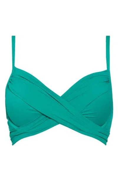 La Blanca Wrap Bra Top In Emerald