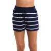 La Blanca Striped Drawstring Beach Shorts In Purple