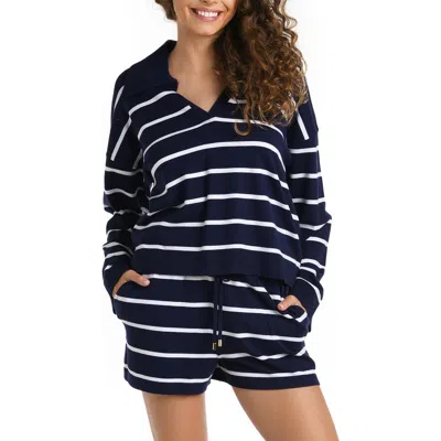 LA BLANCA LA BLANCA YACHT STRIPE COVER-UP TOP