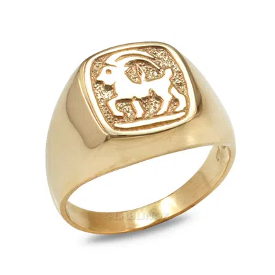 Pre-owned La Blingz 10k Gold Polished Capricorn Zodiac Ring In Yellow Gold