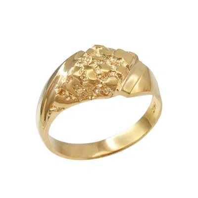 Pre-owned La Blingz 10k Mens Yellow Gold Diamond-shape Nugget Ring
