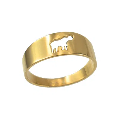 Pre-owned La Blingz 10k Polished Yellow Gold Elephant Cut Out Ring Band