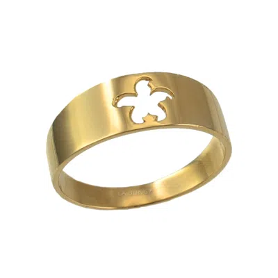 Pre-owned La Blingz 10k Polished Yellow Gold Starfish Cut-out Ring Band