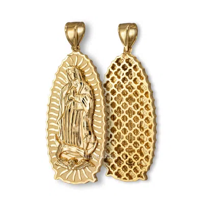 Pre-owned La Blingz 14k Gold Our Lady Of Guadalupe Virgin Mary Pendant (s/m/l, Yellow, White, Rose) In Yellow Gold