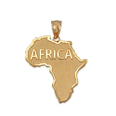 Pre-owned La Blingz Africa Map Yellow Gold Pendant Necklace