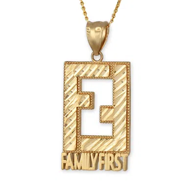 Pre-owned La Blingz Family First Gold Dc Pendant Necklace In Yellow Gold