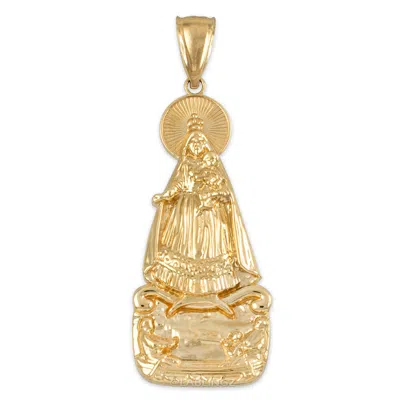 Pre-owned La Blingz Our Lady Of Cobre Gold Pendant (small / Large) In Yellow Gold